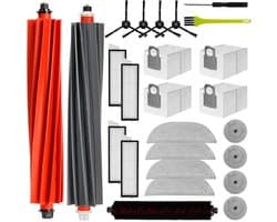 Reserveonderdelenaccessoires, gescht voor Roborock S8 MaxV Ultra robotstofzuiger, kit, 2 hoofdborstels, 4 stofzakken, 4 zijborstels, 4 filters, 4 doeken, 4 dweilen, rand, 3 reinigingsborstels