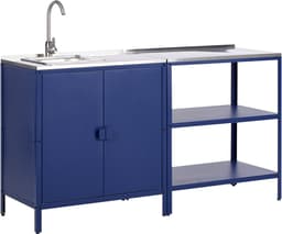 BELIANI VILAMA - Tuin kookeiland met keukenkast 2-delig - Blauw - RVS — thumbnail 1