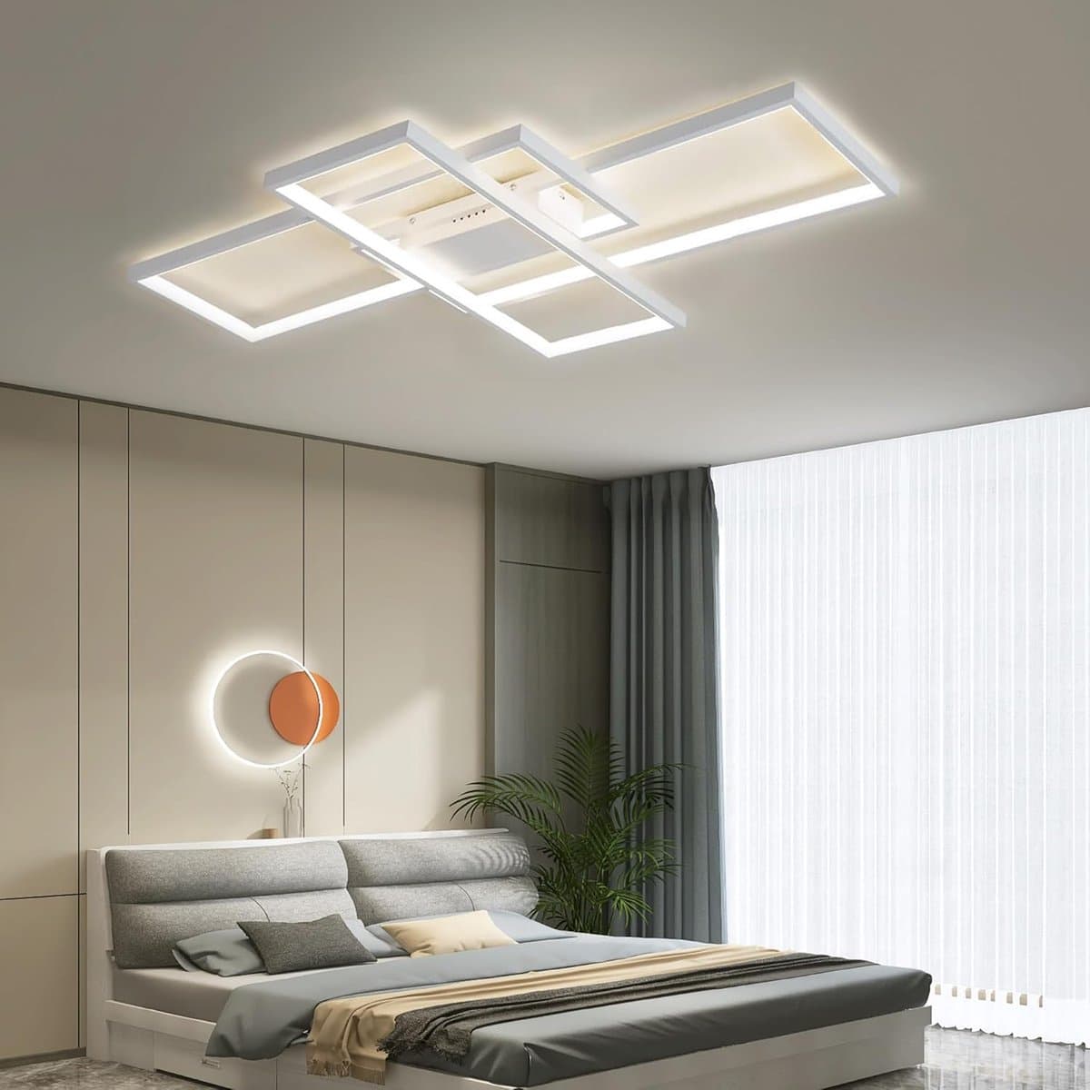 Dimbare LED-plafondlamp met afstandsbediening voor woonkamer en slaapkamer – Creatief en energiebesparend ontwerp — afbeelding 1
