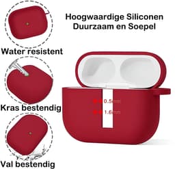 Studio Air® Airpods Hoesje Pro 3 Siliconen Case - Bordeaux Rood - Hooked - Soepel Airpod Hoesje voor Airpods Pro 3 (2025) — thumbnail 2