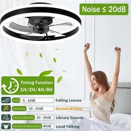Omkeerbare Plafondventilator met Dimbare Verlichting en Afstandsbediening voor Woonkamer en Slaapkamer — thumbnail 3