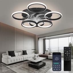 Moderne Plafondventilator met Verlichting en Afstandsbediening - 65 cm, 75W, Dimbaar, 6-snelheden — thumbnail 4