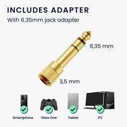 kwmobile vervangende koptelefoonkabel 3,5mm jack - geschikt voor AudioTechnica ATH-M50X / M40X / M60X / M70X - 120 - In zwart — thumbnail 4