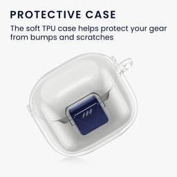 kwmobile Earphones Case for JBL Tune Flex 2 Case - Clear TPU Silicone Earbuds Cover - Transparent — thumbnail 4