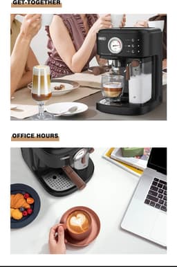 Studio Lyma Espressomachine - Koffiezetapparaat - Koffiemachine - 20 Bar - Met melkcontainer - Instelbare temperatuur en kopjesvolume — thumbnail 5