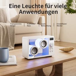 IBETTERTEC - Draagbare luidspreker Bluetooth-desktopluidspreker Bluetooth-luidspreker - Ondersteunt Bluetooth/TF-kaartinvoer - wekker - sfeerverlichting — thumbnail 5