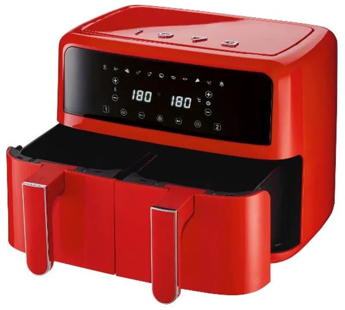 SILVERCREST® Hetelucht friteuse - Heteluchtfriteuse - Airfryer - Vermogen: 2600 W - Inhoud: 2x 4,35 L - Temperatuur: 60/200 °C - Rood — afbeelding 1