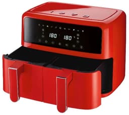 SILVERCREST® Hetelucht friteuse - Heteluchtfriteuse - Airfryer - Vermogen: 2600 W - Inhoud: 2x 4,35 L - Temperatuur: 60/200 °C - Rood — thumbnail 1