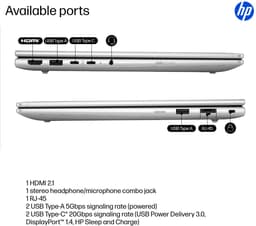 HP ProBook 4 14 G1i AI - Ultra 5 225U - zakelijk laptop - (14") - 16GB - 512GB SSD - IR-Camera - Windows 11 Pro AI PC Zilver — thumbnail 2