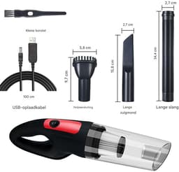 TuseRxln Auto Stofzuiger Draadloos - Handstofzuiger Auto - 120W Krachtig - Oplaadbaar - 1 Stuks - Voor Auto En Thuis Zwart — thumbnail 4