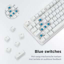 getcetera Gaming Keyboard 104 Keys – Blue Switches – RGB – Wit – Bedraad – USB-C – Numeriek Keypad – Anti-Ghosting — thumbnail 2