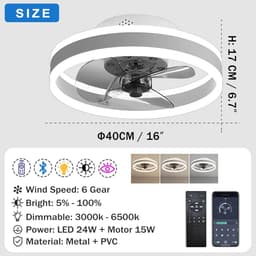 Omkeerbare Plafondventilator met Verlichting en Afstandsbediening voor Moderne Huizen — thumbnail 2