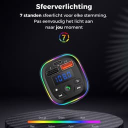 Nextora Bluetooth Transmitter - Bluetooth Receiver - Bluetooth Ontvanger - Bluetooth Transmitter Auto - Bluetooth Auto - Bluetooth 5.3 - USB Autolader - Bluetooth Adapter Auto - Zwart — thumbnail 4
