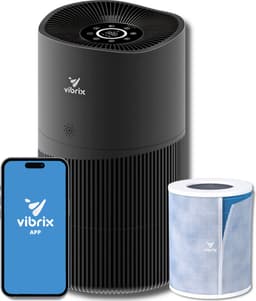 Vibrix PureFlow70 Pro Luchtreiniger / Air Purifier – EPA 14 + koolstoffilter – 468 m³/u – Voor kamers tot 70 m² – Ionisator – App-bediening – Zeer stil met slaapstand – Luchtkwaliteitindicator — thumbnail 1