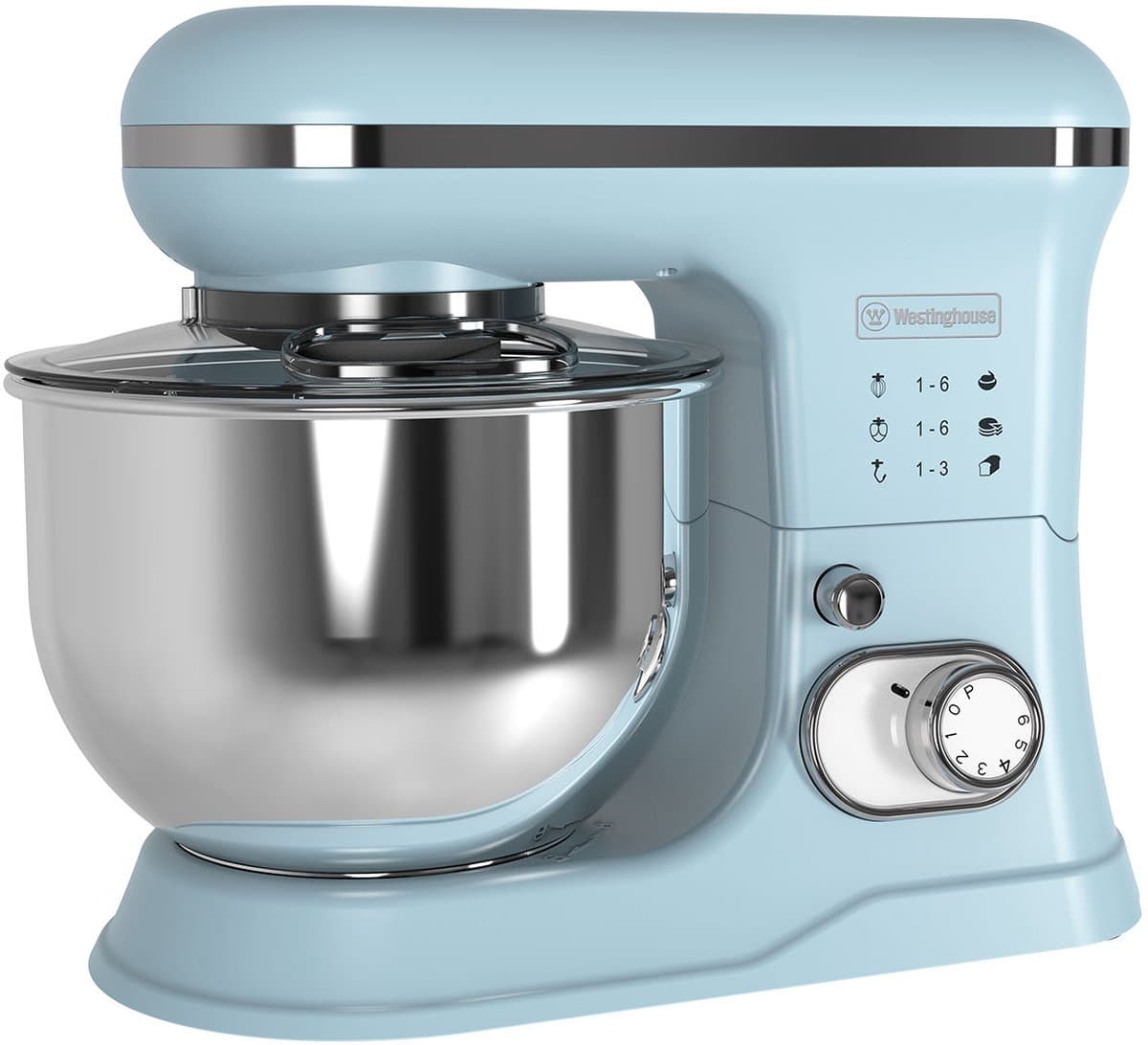 Westinghouse Retro Standmixer - 1200W - Keukenmachine 5L Mengkom - Keukenrobot - Keukenmixer - Foodprocessor - Blauw — afbeelding 1