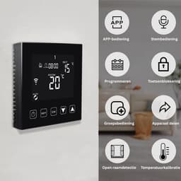 MKSS® Thermostaat voor cv - Draadloos met Wifi - Met App - Zwart — thumbnail 2