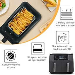 Air Fryer Racks - 3 Stuks Roestvrij Staal Stapelbare Mand Tray voor Oven en Magnetron — thumbnail 7