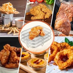 Air Fryer Racks - 3 Stuks Roestvrij Staal Stapelbare Mand Tray voor Oven en Magnetron — thumbnail 5