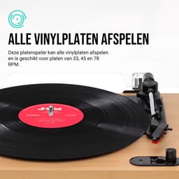 Jam - Bluetooth Platenspeler met speakers - Met Passieve boekenplank Speakers - LP Speler - Ingebouwde Stofkap — thumbnail 5
