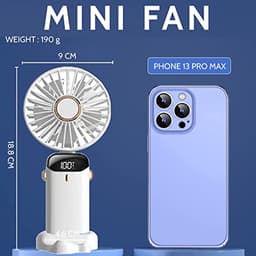 Draagbare USB Handventilator - Mini Ventilator met 5 Versnellingen, Oplaadbare Batterij en Stille Werking voor Thuis en Reizen — thumbnail 1