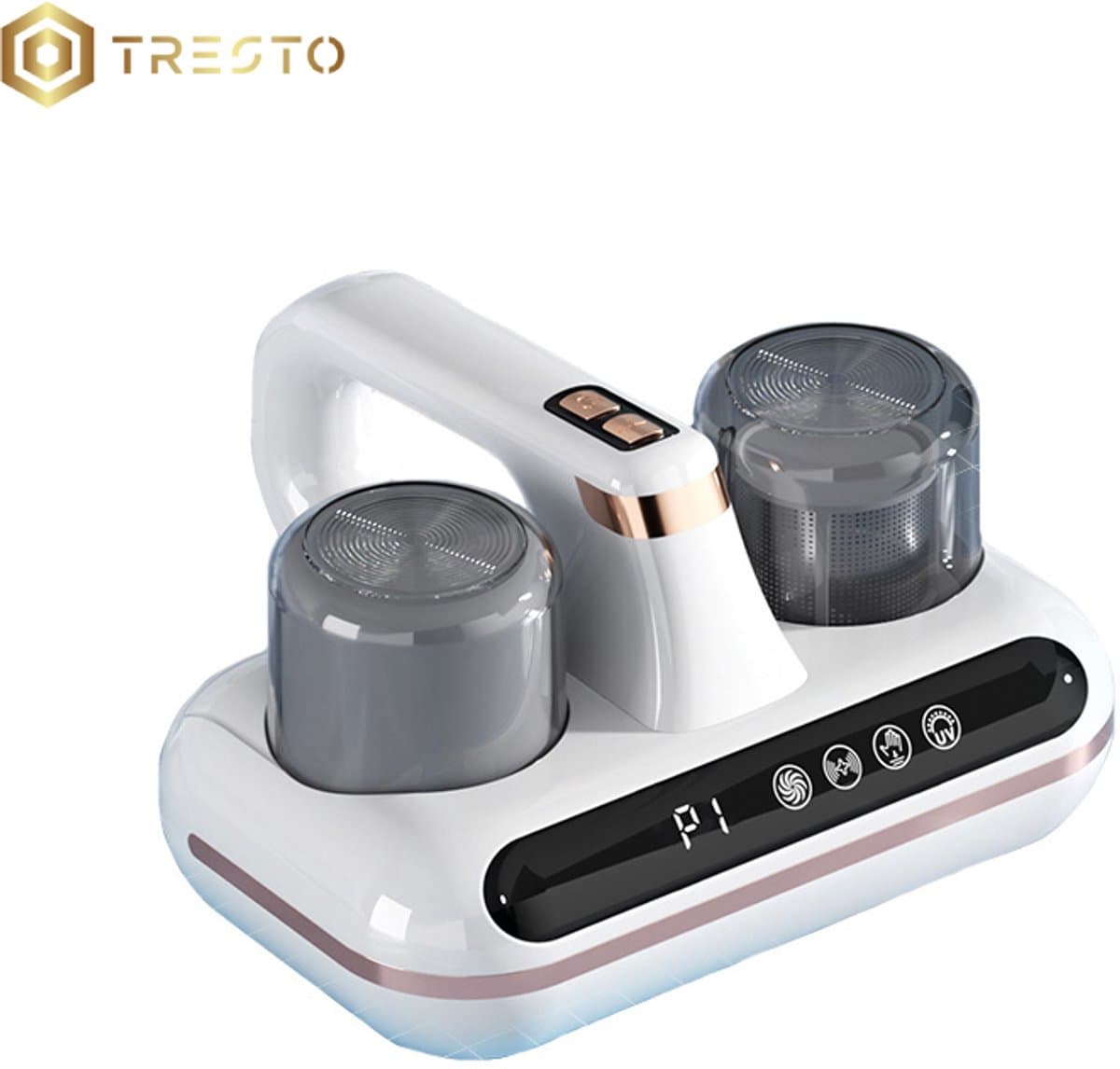 TRESTO - Huisstofmijt stofzuiger - UV Lamp Sterilisator - Reiniger - Bank & Matras - Tapijt - Meubel & Zetel - Machine - Bacterie, Mijt & Schimmel Bestrijder - Zonder Zak - USB-C Opladen - Wit — afbeelding 1