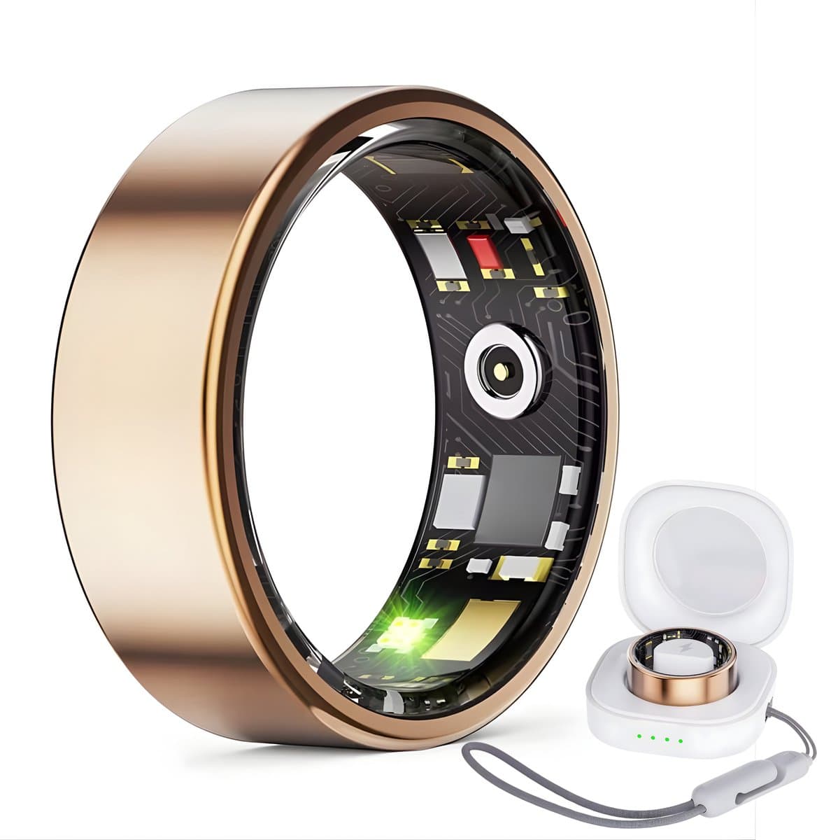 Royal Empire Smart Ring – Slimme Ring voor Heren & Dames – Inclusief Oplaaddoosje – Slaapmonitoring, Hartslag, Bloeddruk & SpO2 – IP68 Waterdicht – Nederlandse App – Maat 11 — afbeelding 1