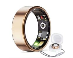 Royal Empire Smart Ring – Slimme Ring voor Heren & Dames – Inclusief Oplaaddoosje – Slaapmonitoring, Hartslag, Bloeddruk & SpO2 – IP68 Waterdicht – Nederlandse App – Maat 11