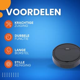 3-in-1 Robotstofzuiger PRO - Met dweilfunctie - Dweilrobot - Tapijtreiniger - Vloerreiniger -500Pa Krachtige Motor - Zwart — thumbnail 4