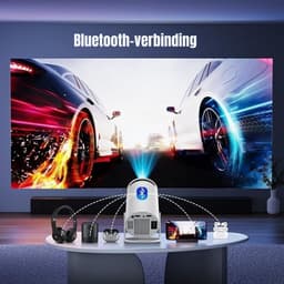 SCH® Draagbare beamer - Beamer - Projector - Mini Beamer - Wit - 11cm x 11cm x 17cm — thumbnail 5