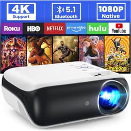 SCH® Draagbare beamer - Beamer - Projector - Mini Beamer - Wit - 24cm x 10cm x 21cm — thumbnail 1