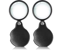 Draagbare Vergrootglas Set - 2 Stuks met 15-voudige Vergroting, Opvouwbaar en Ideaal voor Lezen