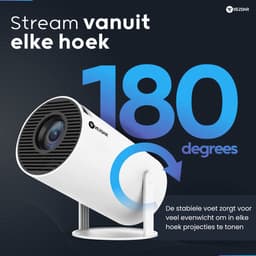 Vendar® YA350 Pro Mini Beamer 2025 – 350 ANSI Lumen – Inclusief HDMI Kabel - Smart Projector met 4K-ondersteuning – Geïntegreerd Android 14 – WiFi 6 & Bluetooth 5.4 – Voor iOS & Android – Thuisbioscoop – Wit — thumbnail 5