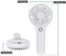 Handventilator met 10 uur accu, 2600 mAh, 3 standen - USB mini-ventilator in roze — thumbnail 2