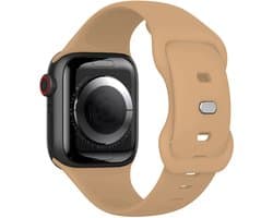 Bandje Geschikt voor Apple Watch 1, 2, 3, 4, 5, 6, 7, 8, 9, SE - 38/40/41 mm Bandje Siliconen Horloge Band Verstelbaar - Smartwatch Bandje Siliconen - Walnoot