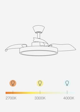 CREATE - Plafondventilator 40W stil met intrekbare bladen met licht - Ø108cm - Zand - WIFI + afstandsbediening - WIND CLEAR STUDIO — thumbnail 2