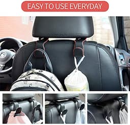 Universele Hoofdsteun Hanger voor Auto - Multifunctionele Haken voor Tas, Drinken en Meer (Bruin) — thumbnail 4