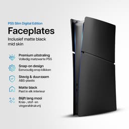 Playstation 5 Slim Faceplates Digital Edition (niet geschikt voor standaard PS5 & PS5 Pro) - Inclusief Mid Skin - Accessoires - Faceplate - Cover - Plate - Skin - Zwart — thumbnail 2