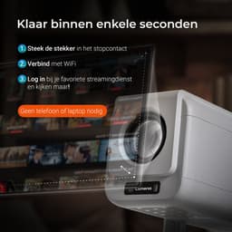 Lumenix® NEO Mini Beamer – Full HD Projector met Netflix, Android 13, WiFi 6 & Bluetooth 5.0 – Autofocus & 4D Keystone – Thuisbioscoop Beamer – Kleine Projector – Wit — thumbnail 2