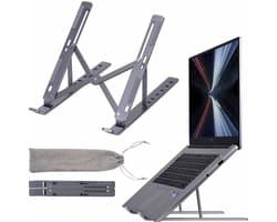 IGOODS - Office Laptop Standaard Verstelbaar - Ergonomisch - Aluminium-Tablet Steun Opvouwbare Stand - Grijs