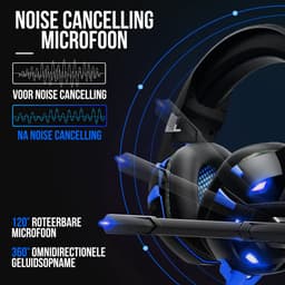 Strex Gaming Headset Met Microfoon - Geschikt Voor PC / PS4 / PS5 / Xbox / Switch - Game Koptelefoon Met Draad - Blauw — thumbnail 5