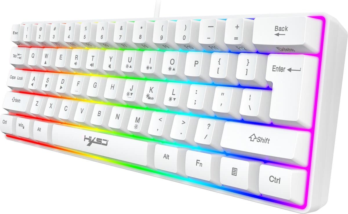 HXSJ V700 - Bedrade Gaming Toetsenbord - RGB - 61keys - QWERTY Toetsenborden - Wit — afbeelding 1