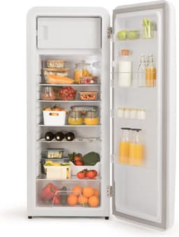 CREATE - Koelkast in retrostijl - Gebroken wit - Handvat Hout - FRIDGE RETRO 281L — thumbnail 6