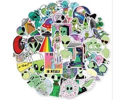 Alien Stickers | 50 stickers - voor laptop, ipad, telefoon, schrift, muur etc.