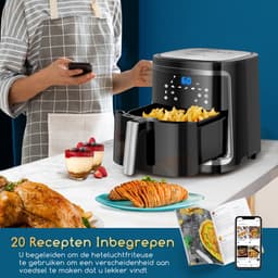Aigostar Airfryer XXL - Heteluchtfriteuse - 7 Liter - App Connect - 1900W - Zwart - Cube Smart — thumbnail 5