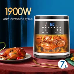 Aigostar Airfryer XXL - Heteluchtfriteuse - 7 Liter - App Connect - 1900W - Zwart - Cube Smart — thumbnail 3