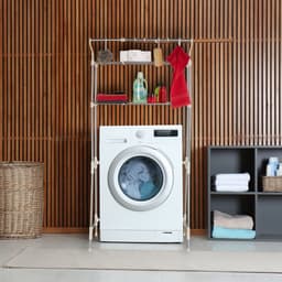 wasmachine rek - ombouw - verstelbaar - 64,5 - 100 cm breed - toiletrek - metaal — thumbnail 5