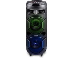 Dunlop Bluetooth Speaker MW-538 - 2 x 10W - met FM-Radio en AUX/MIC Ingang - Ingang voor TF Kaart en (Micro)USB - LED Verlichting - Zwart