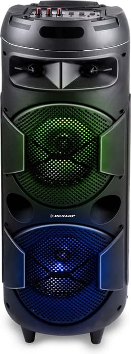 Dunlop Bluetooth Speaker MW-538 - 2 x 10W - met FM-Radio en AUX/MIC Ingang - Ingang voor TF Kaart en (Micro)USB - LED Verlichting - Zwart — thumbnail 1