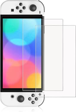 YONO Screenprotector geschikt voor Nintendo Switch OLED - Gehard Glas - Krasbestendig - Anti Vingerafdruk - Accessoires - 2 Stuks — thumbnail 1