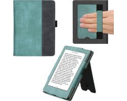 kwmobile hoes voor e-reader geschikt voor Kobo Aura Edition 2 - Cover met standaard in mintgroen / donkergrijs - Kunstleer